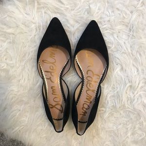 Sam Edelman Black Suede D’Orsay Pointed Toe Flats